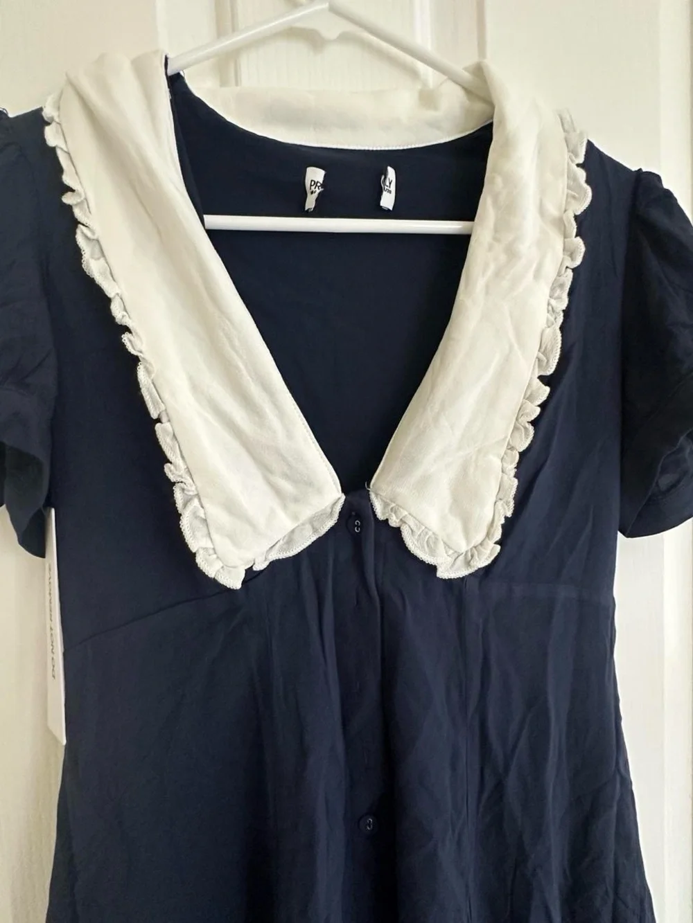 Princess Polly Navy Mini Dress with White Peter Pan Collar